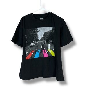 Beatles Shirt Mens XL X Large Black Abbey Road Short Sleeve Graphic Tee